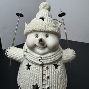 Snowman on Skis Night Light International Bazaar Light Included with Box Shiny